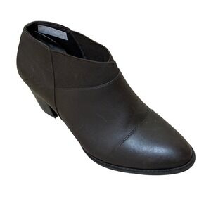 Vionic Women Ankle Bootie 8 Brown Leather Cap Toe Block Heel 326POINT Classic